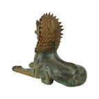 Grote Tempelleeuw Verguld Brons Beeld Thailand Foo Dog 27cm thumbnail 7