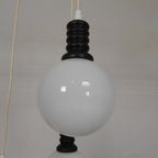 Cascade Hanglamp Met 5 Witte Glazen Bollen, Jaren 70 thumbnail 4