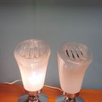 Set Van 2 Tafellampen Murano Italië Bedlampjes Lampen Lamp thumbnail 14