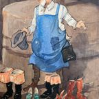 De Gelaarse Kat - Herman Moerkerk (1879-1949) - Watercolour thumbnail 6