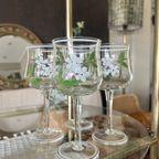 Wijnglazen Set Floral Handpainted Vintage thumbnail 3