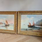 Een Stel 19e Eeuwse Zeegezichten - L. Edouard thumbnail 2