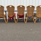 Vintage Wicker Chairs, Set Of 5 thumbnail 12