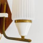 Mid-Century Deens Design Dubbele Wandlamp Teak 1960’S thumbnail 4