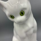 Vintage Kat Keramiek Met Groen Glazen Ogen thumbnail 15