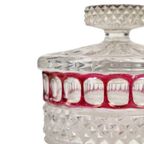 Bavaria Cristal Au Plomb Loodkristal Snuisterij Potje Met Deksel Rood Stermotief thumbnail 5