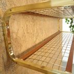 Goudkleurige Wandplank Wandrek Uit Zweden Met Teakhout Nr.5 thumbnail 8