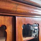 Demontabele Antiek Mahonie Vitrinekast Met Lade En Planken, 186 Cm Hoog thumbnail 6