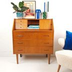 Vintage Deense Teakhouten Secretaire | Wandkast | Ladenkast thumbnail 9