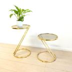 Vintage Bijzettafel Hollywood Regency Goud Messing Kleur thumbnail 2