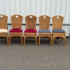 Vintage Wicker Chairs, Set Of 5 thumbnail 9