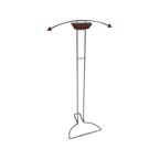Memphis Style / Postmodern Design - Dressboy / Valet Stand - Chrome Frame With Wooden Accents thumbnail 3