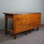 Prachtig Antieke 18E Eeuwse Engelse Eikenhouten Side Table, Drop Leaf Table thumbnail 2