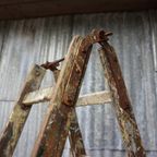 Industriele Vintage Houten Schildersladder, Schilderstrap thumbnail 4