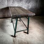 Vintage Industriële Werkbank / Sidetable / Keukeneiland thumbnail 11