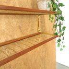 Goudkleurige Wandplank Wandrek Uit Zweden Met Teakhout Nr.5 thumbnail 12