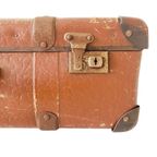 Vintage Bruine Nubuck Leren Koffer Leder Shabby Chic thumbnail 4