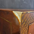 Vintage Rode Chinese Kast Vogels, Bloemen / Bohemian Kast / Oosterse Kast / Chinese Red Cabinet thumbnail 19