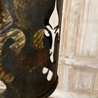 Oude Franse Metalen Hanglampen, Franse Lelie. Origineel thumbnail 5
