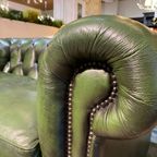 Gave En Stoere Engelse Chesterfield 2-Zits Bank Groen thumbnail 3