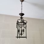 Grote Antieke Franse Bronzen Hallantaarn Hanglamp thumbnail 3