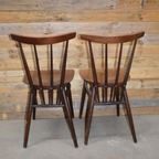Retro Houten Stoelen Met Spijlen Set Van 2 thumbnail 7