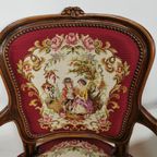 Set Brocante Vintage Franse Louis Xv Stoeltjes, Fauteuils Set Prijs thumbnail 12