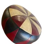 Vintage Patchwork Poef In Rood - Ecru - Zwart thumbnail 2