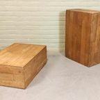 2 Rustieke Houten Salontafels Bijzettafels Nachtkastjes thumbnail 10