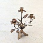 Mn30 – Kandelaar -bloemen Porselein – Kerkkandelaar – Messing thumbnail 6