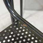 Vintage Set Van 4 Metalen Stoelen, Zwart, Perforated Metal thumbnail 14