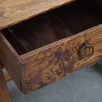 Mooie Antieke Spaanse Salon/ Bijzettafel Van Vruchtbomen Hout Met Originele Handgesmede Nagels thumbnail 11