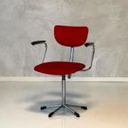 Gebr De Wit Bureaustoel Vintage Burostoel Rood Desk Chair thumbnail 2