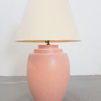Xl Vintage Kostka Tafellamp Keramiek France 1980 Pastel Roze thumbnail 6