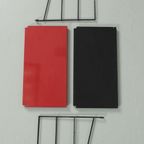 Wandrekje Met Zwarte En Rode Metalen Plank 7126 thumbnail 4