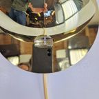 Vintage Wandlamp Two Tone Messing Chroom Regency ’70 Rond thumbnail 9