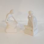 White Glazed Ceramic Bookends thumbnail 10