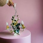 Vintage Luster / Hanglamp / Chandelier Met Bloemen thumbnail 8