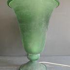 Vintage Italiaanse Groene Glazen Murano Scavo Lamp thumbnail 9