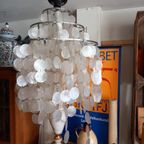 Capiz Schelpen Hanglamp Chrome Frame 45 Diameter. thumbnail 2