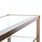 Messing En Glas Consoletafel, 1970s thumbnail 9