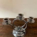 Art Deco 1930S Demeyere Chrome Candlesticks, Belgium thumbnail 14