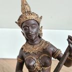 Brons Beeldje Van Een Thaise Muzikant thumbnail 3