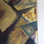 Olieverf Op Doek, Abstracte Kunst 1970 thumbnail 4