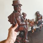 Peruaans Gezin Vintage Houtsnijwerk Muurhangers thumbnail 3