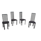 4 X Postmodern Chair / Metal Frame / 1980s thumbnail 2