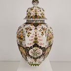 Makkum Tichelaar Lidded Pot, Hand-painted Porcelain – Dutch thumbnail 8