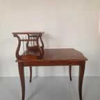 Klassiek Art Nouveau Jugendstil Harp Bijzettafeltje. thumbnail 2