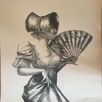 Uknown, Lady With Fan, Monochrom (Black And  White) thumbnail 3