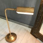 Vintage Bureaulamp Geborsteld Goudkleurig thumbnail 3